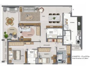 Apartamento 4 quartos - 11º andar - 235m2