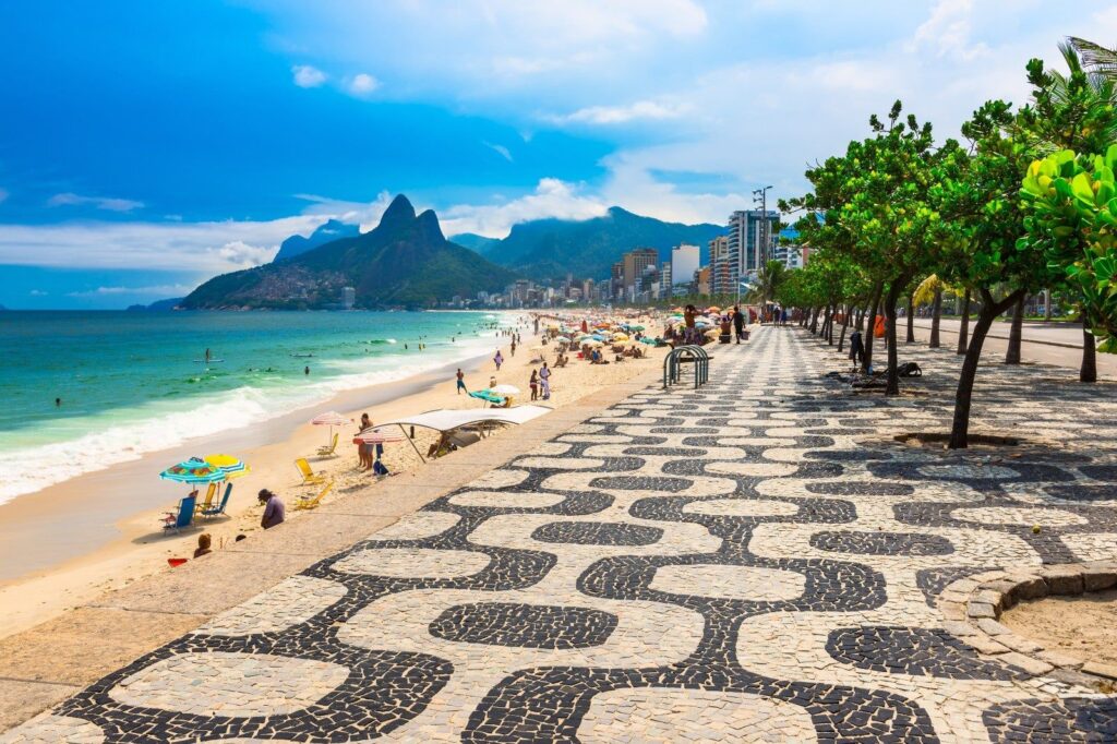 Vista frontal mar da Avenida Vieira Souto Ipanema Rio de Janeiro