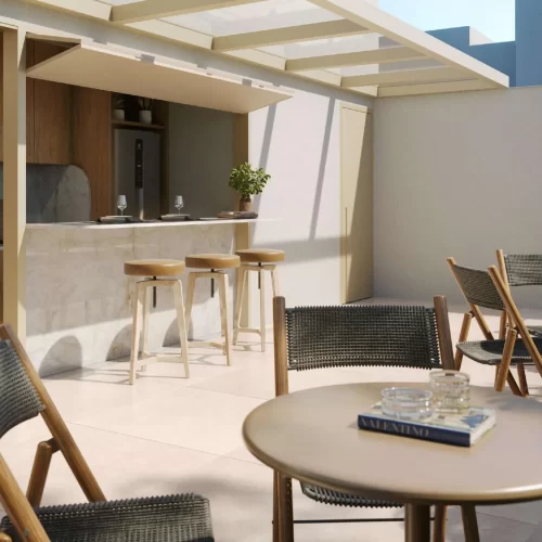 Área de lazer com piscina e vista panorâmica no rooftop do Soul Rio Copacabana – Lançamento residencial na Zona Sul