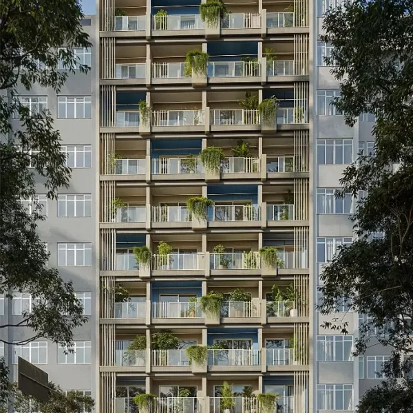 Fachada moderna do Soul Rio Copacabana na Rua Barata Ribeiro, 573 – Lançamento imobiliário no coração de Copacabana